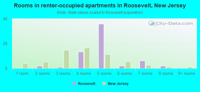 Rooms in renter-occupied apartments in Roosevelt, New Jersey