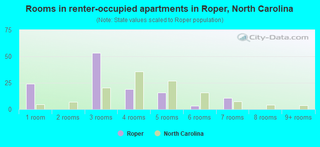 Rooms in renter-occupied apartments in Roper, North Carolina