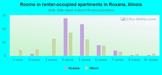 Rooms in renter-occupied apartments in Roxana, Illinois