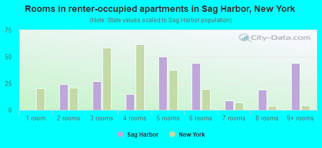 Rooms in renter-occupied apartments in Sag Harbor, New York