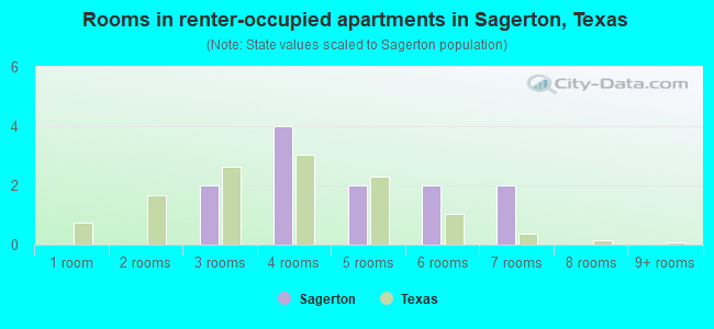 Rooms in renter-occupied apartments in Sagerton, Texas