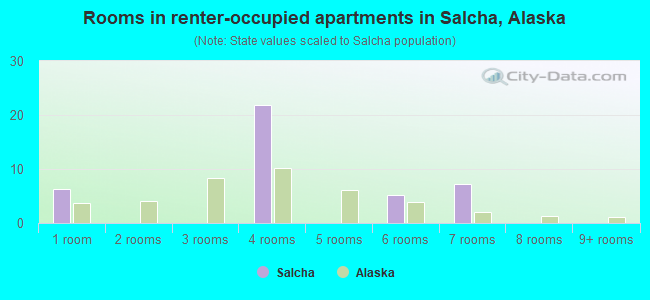 Rooms in renter-occupied apartments in Salcha, Alaska