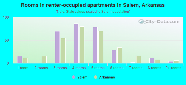 Rooms in renter-occupied apartments in Salem, Arkansas