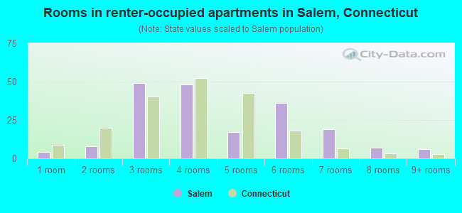 Rooms in renter-occupied apartments in Salem, Connecticut