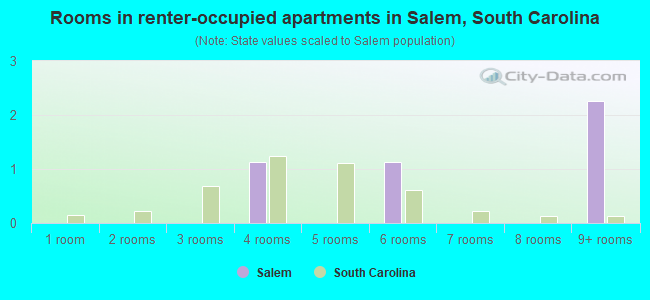 Rooms in renter-occupied apartments in Salem, South Carolina