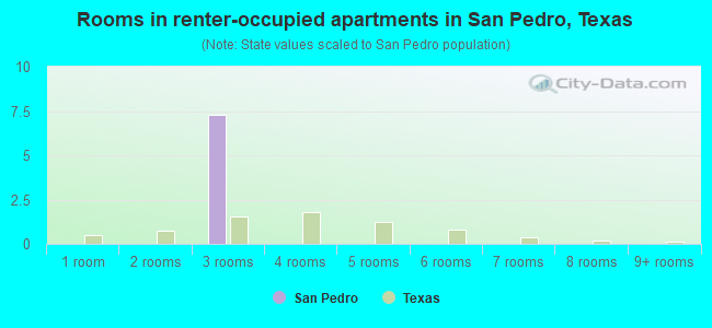 Rooms in renter-occupied apartments in San Pedro, Texas