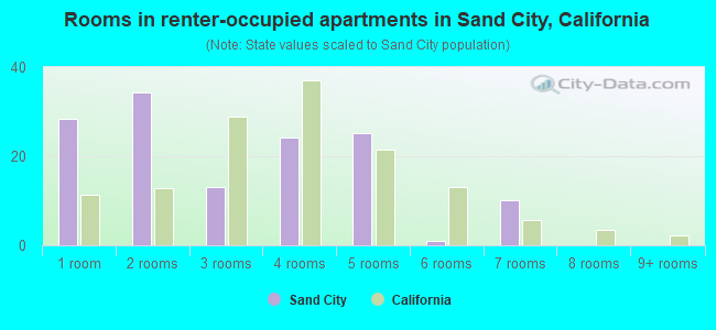 Rooms in renter-occupied apartments in Sand City, California