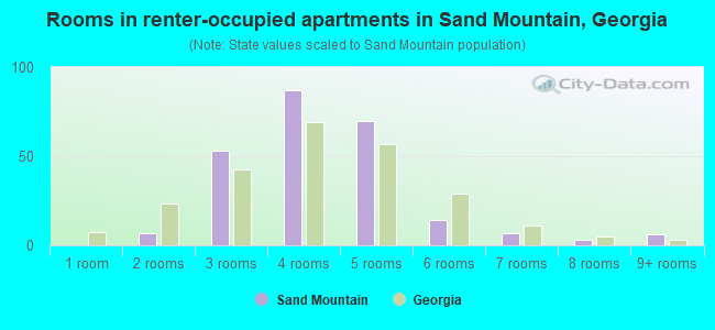 Rooms in renter-occupied apartments in Sand Mountain, Georgia