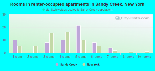 Rooms in renter-occupied apartments in Sandy Creek, New York