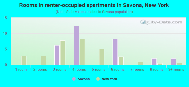Rooms in renter-occupied apartments in Savona, New York