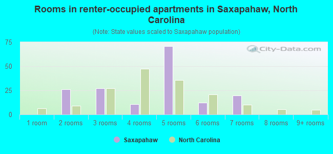 Rooms in renter-occupied apartments in Saxapahaw, North Carolina