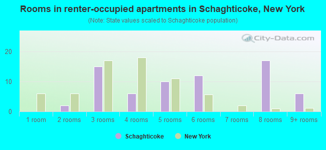 Rooms in renter-occupied apartments in Schaghticoke, New York