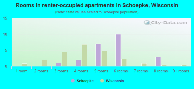 Rooms in renter-occupied apartments in Schoepke, Wisconsin