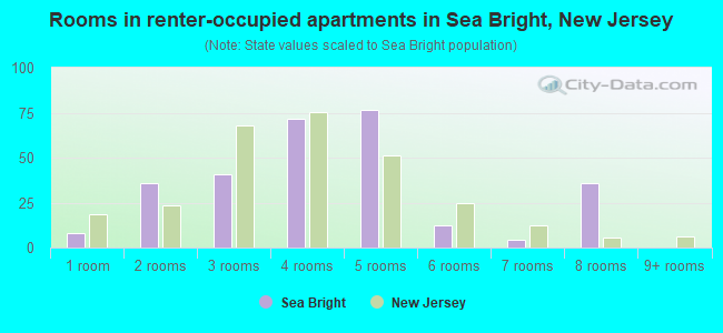 Rooms in renter-occupied apartments in Sea Bright, New Jersey