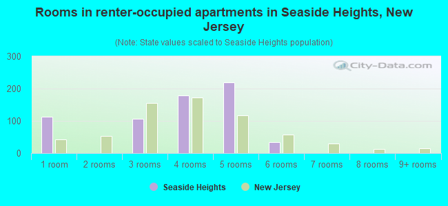 Rooms in renter-occupied apartments in Seaside Heights, New Jersey