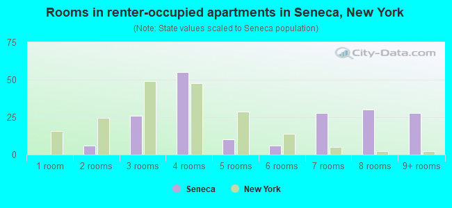 Rooms in renter-occupied apartments in Seneca, New York