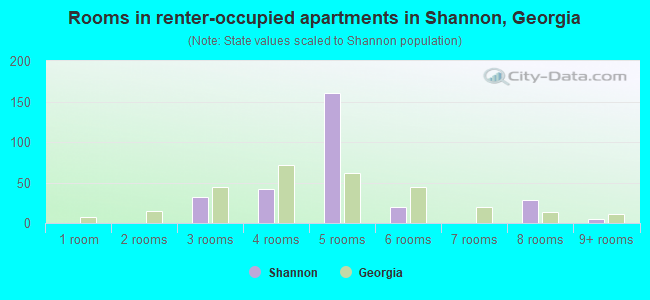 Rooms in renter-occupied apartments in Shannon, Georgia