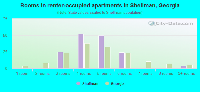Rooms in renter-occupied apartments in Shellman, Georgia