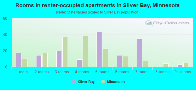 Rooms in renter-occupied apartments in Silver Bay, Minnesota
