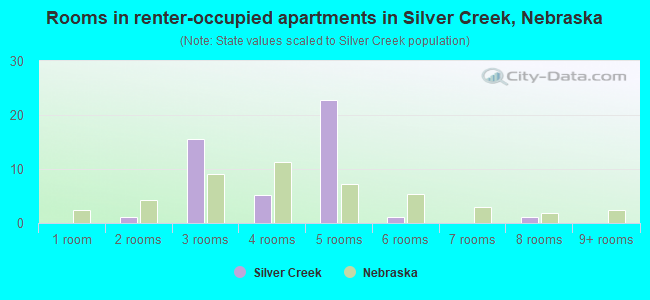 Rooms in renter-occupied apartments in Silver Creek, Nebraska