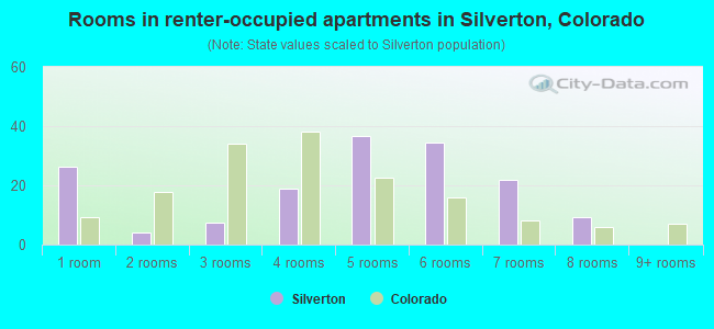 Rooms in renter-occupied apartments in Silverton, Colorado