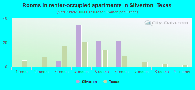 Rooms in renter-occupied apartments in Silverton, Texas