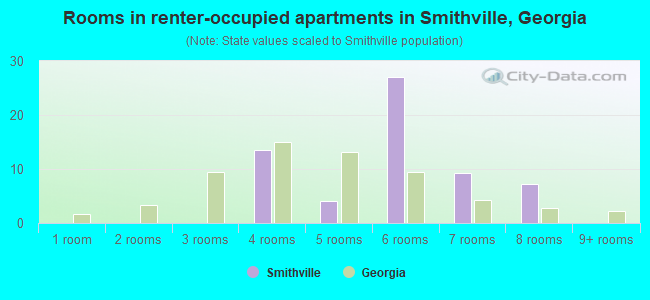 Rooms in renter-occupied apartments in Smithville, Georgia