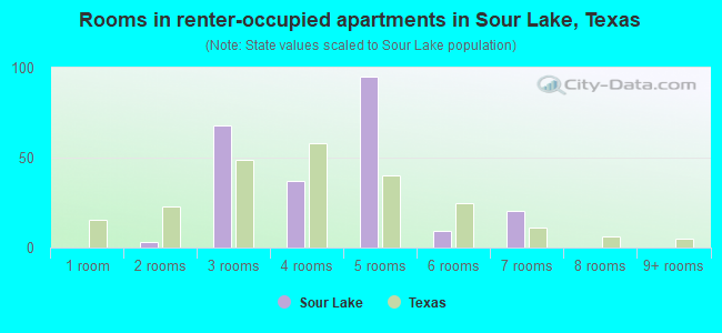 Rooms in renter-occupied apartments in Sour Lake, Texas