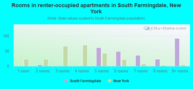 Rooms in renter-occupied apartments in South Farmingdale, New York