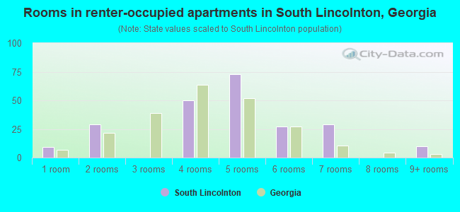 Rooms in renter-occupied apartments in South Lincolnton, Georgia
