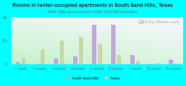 Rooms in renter-occupied apartments in South Sand Hills, Texas