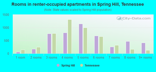 Rooms in renter-occupied apartments in Spring Hill, Tennessee