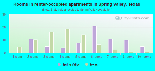 Rooms in renter-occupied apartments in Spring Valley, Texas