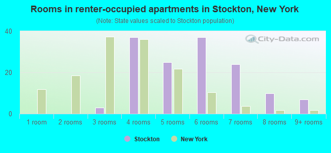 Rooms in renter-occupied apartments in Stockton, New York