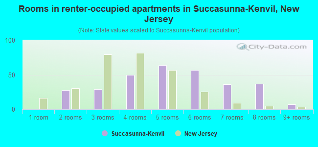 Rooms in renter-occupied apartments in Succasunna-Kenvil, New Jersey