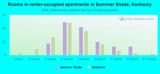 Rooms in renter-occupied apartments in Summer Shade, Kentucky