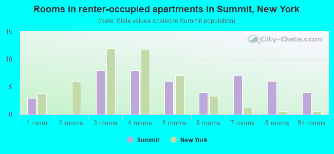 Rooms in renter-occupied apartments in Summit, New York