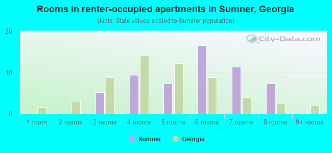 Rooms in renter-occupied apartments in Sumner, Georgia