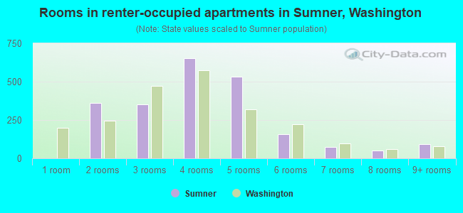Rooms in renter-occupied apartments in Sumner, Washington