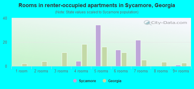 Rooms in renter-occupied apartments in Sycamore, Georgia