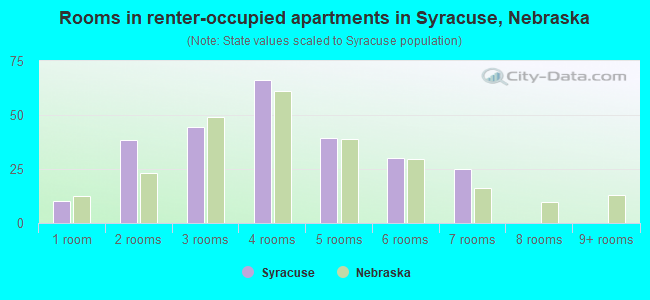 Rooms in renter-occupied apartments in Syracuse, Nebraska