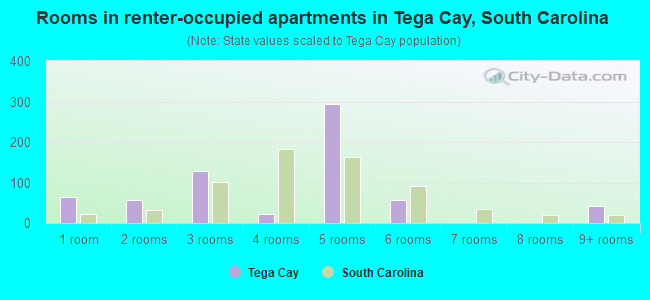 Rooms in renter-occupied apartments in Tega Cay, South Carolina