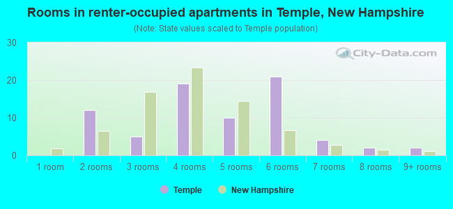 Rooms in renter-occupied apartments in Temple, New Hampshire