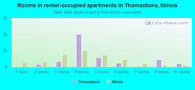 Rooms in renter-occupied apartments in Thomasboro, Illinois