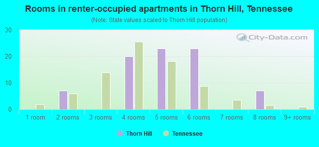 Rooms in renter-occupied apartments in Thorn Hill, Tennessee