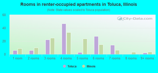 Rooms in renter-occupied apartments in Toluca, Illinois