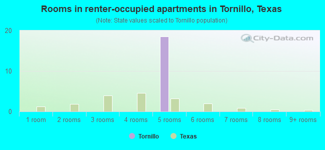 Rooms in renter-occupied apartments in Tornillo, Texas