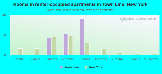 Rooms in renter-occupied apartments in Town Line, New York