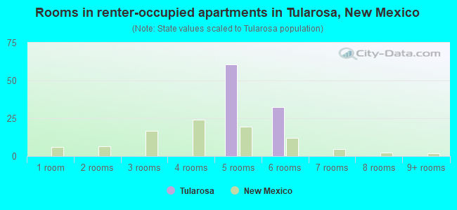 Rooms in renter-occupied apartments in Tularosa, New Mexico