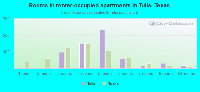 Rooms in renter-occupied apartments in Tulia, Texas